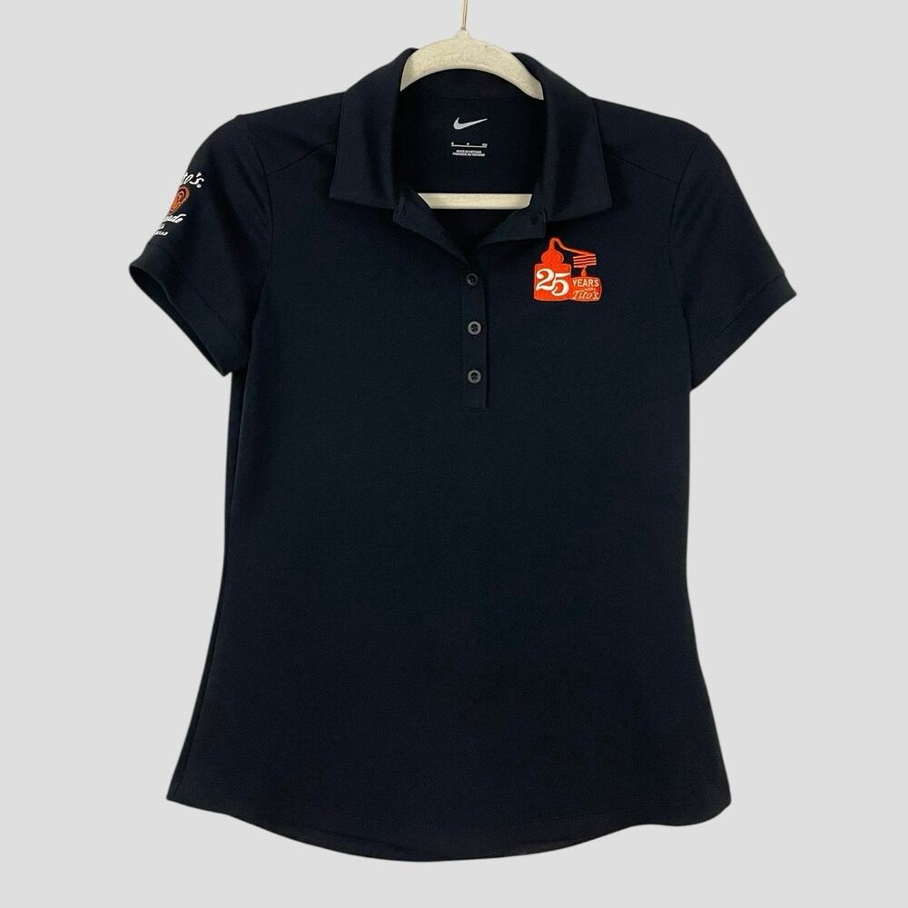 Nike x Tito's Handmade Vodka 25 Years Black Short Sleeve Polo Shirt